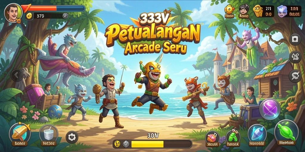 Screenshot gameplay yang menampilkan aksi seru di 333V.