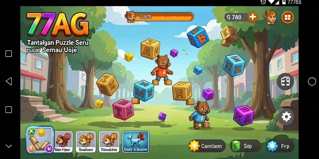 Tampilan gameplay yang menarik dan menantang dalam 77AG.