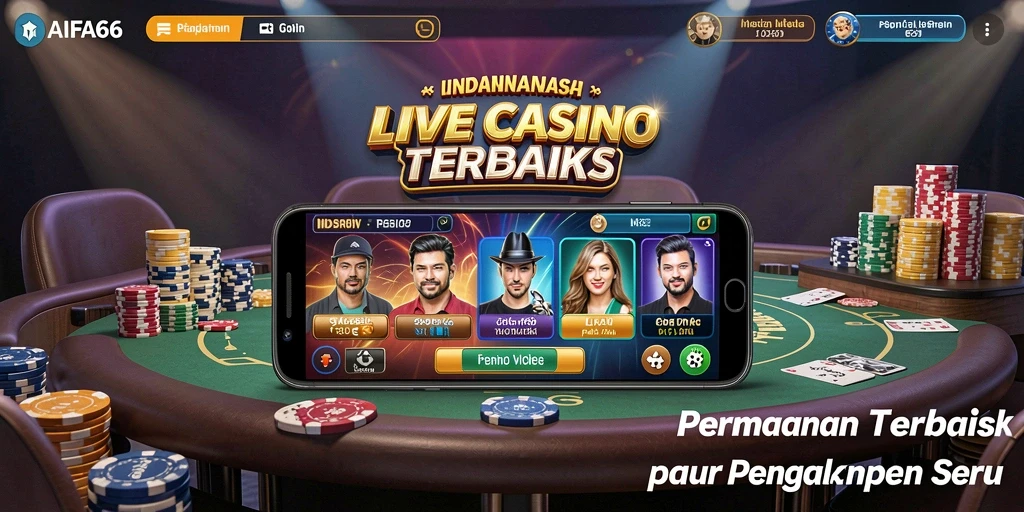 Gameplay AIFA66 menampilkan dealer langsung dengan suasana kasino yang nyata.