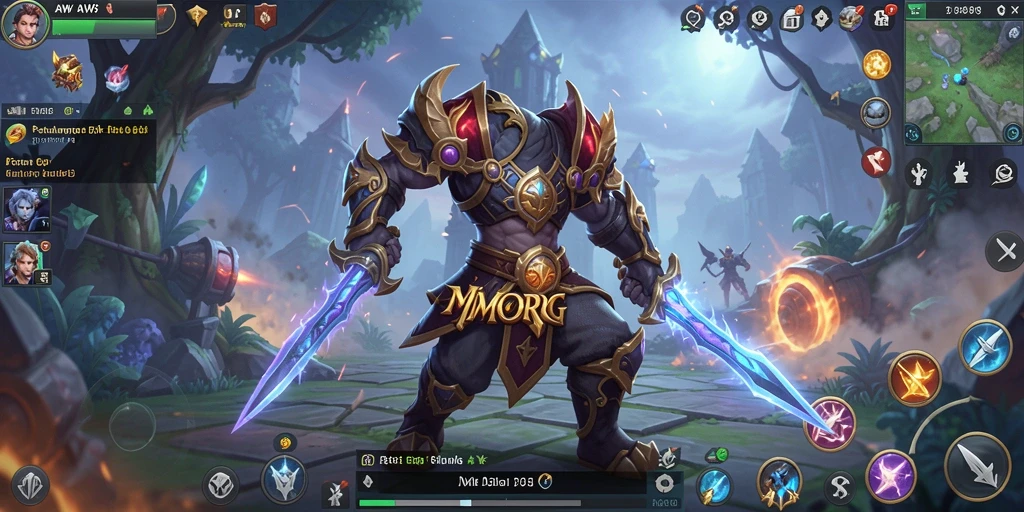 Tangkapan layar menunjukkan aksi seru dalam game MMORPG AW8.