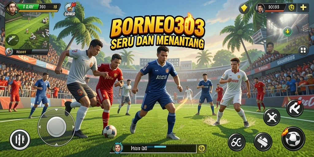 Screenshot gameplay BORNEO303 menampilkan aksi seru dalam olahraga.