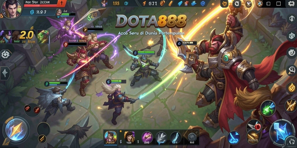 Tampilan gameplay DOTA88 yang penuh aksi dan strategi pertempuran.