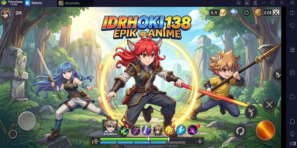 Tangkapan layar dari gameplay seru IDRHOKI138 dengan karakter anime.