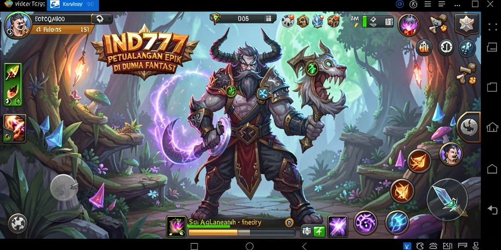 Screenshot IND777 menampilkan aksi pertarungan seru di dunia fantasi.