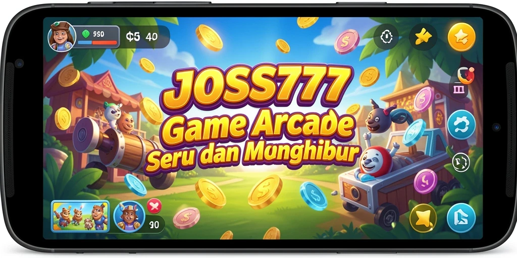 Screenshot menunjukkan gameplay seru JOSS777 penuh warna dan tantangan.