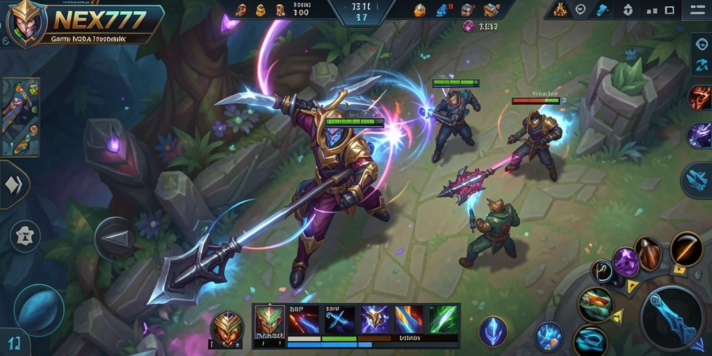 Screenshot gameplay NEX777 yang menunjukkan aksi intens di medan perang.