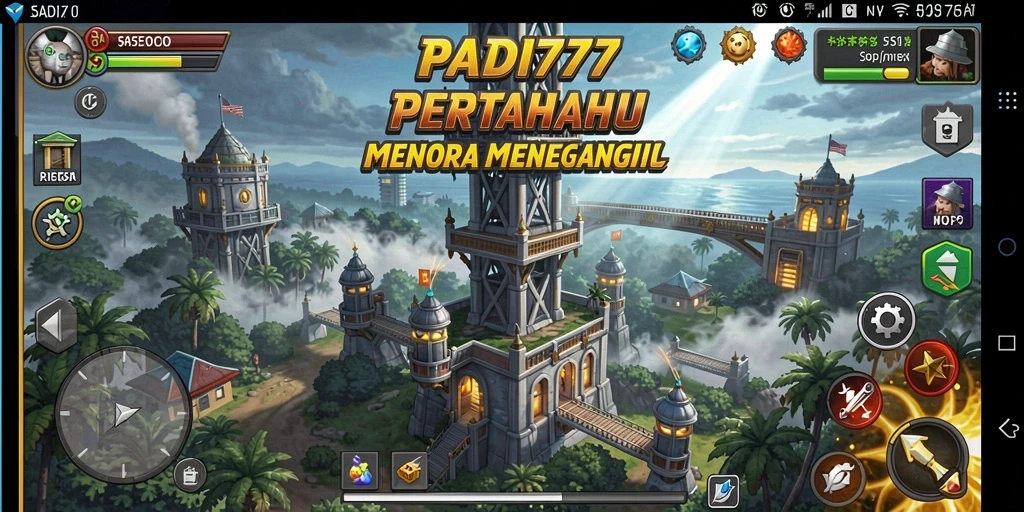 Screenshot yang menunjukkan gameplay seru Tower Defense PADI777.