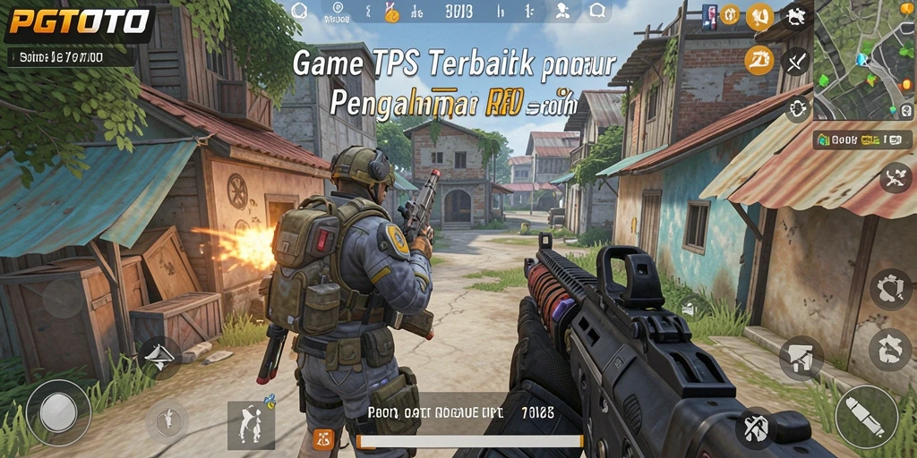 Screenshot PGTOTO menampilkan aksi seru dalam gameplay TPS.