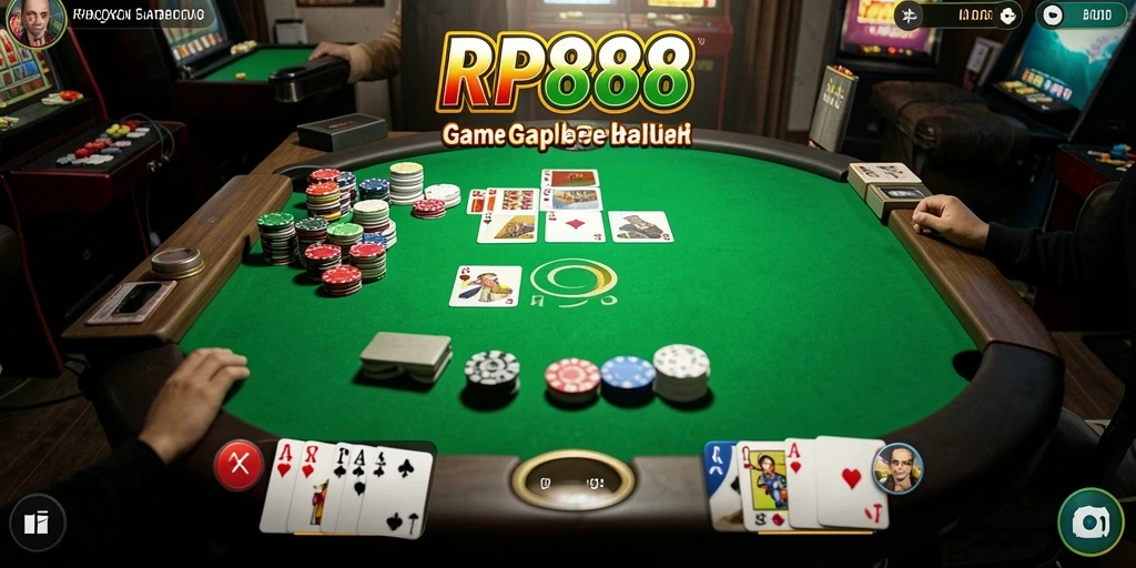 Tampilan gameplay Gaple yang seru dan menarik di RP888.