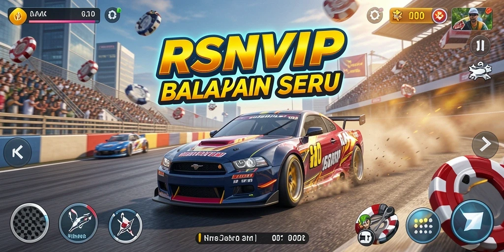 Tampilan gameplay RSNVIP yang intens dan menegangkan saat balapan.