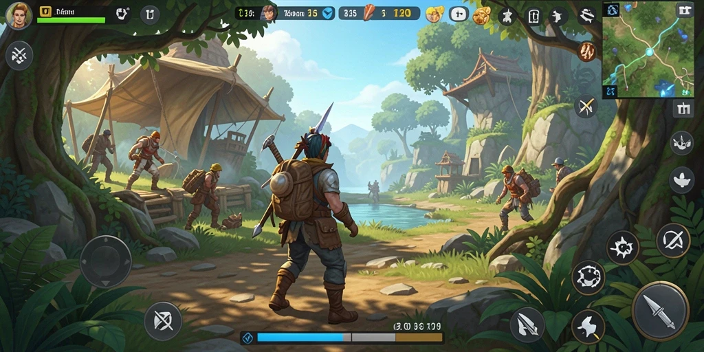 Screenshot gameplay T6 yang menunjukkan eksplorasi dunia terbuka.